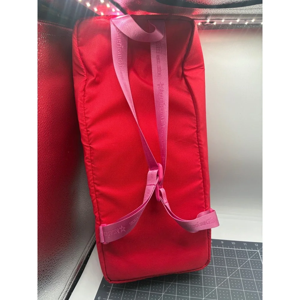 American Girl Doll Starry Doll Carrier Red Pink Backpack Case GBP62 with Bandana